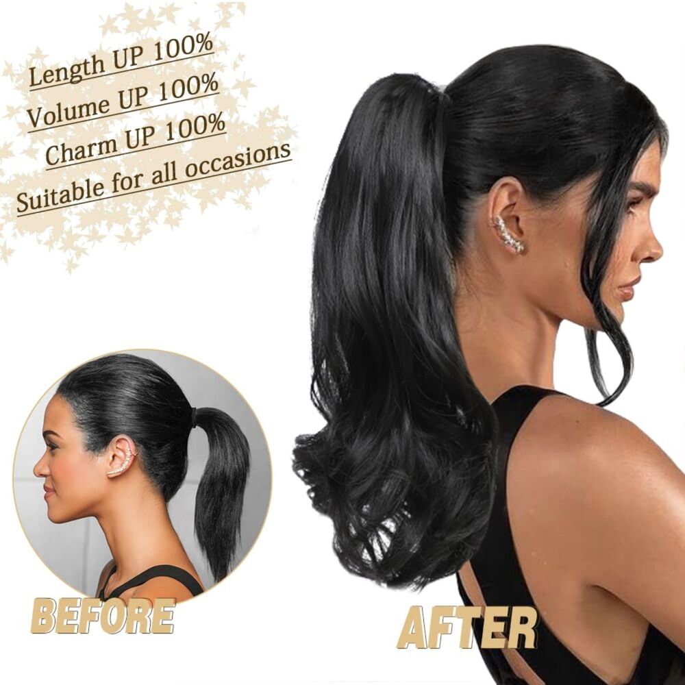 16" 4# Drawstring Dark Brown Hair Extension, NEW
